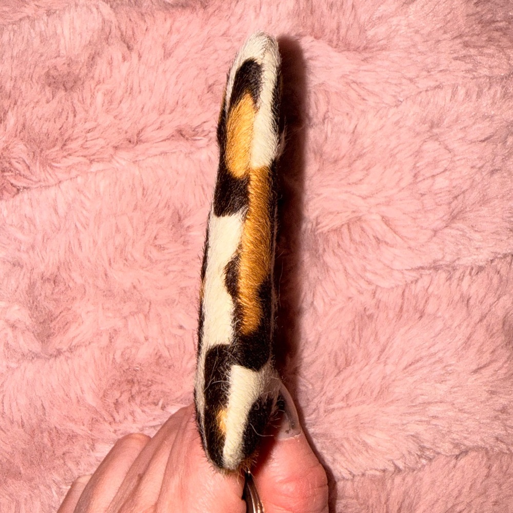 Coach RARE Vintage Ocelot Calf Hair Kiss Lock Charm Keychain - Picture 7 of 7
